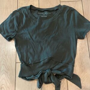 Green Crop Tie-Back Tee